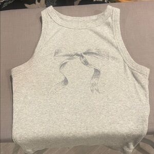Hollister Light Gray Tank Top with Bow Design